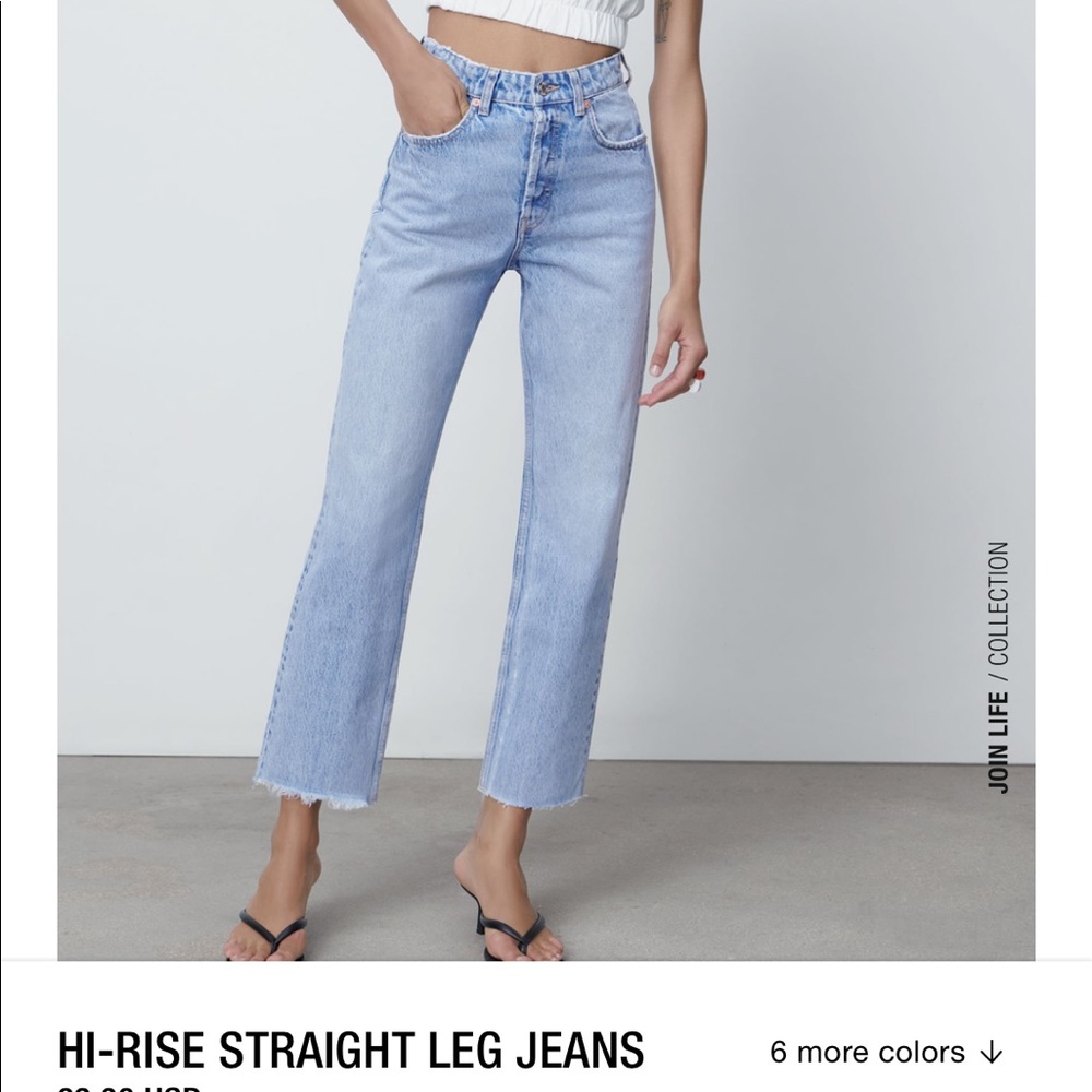 Zara hi-rise straight leg jeans